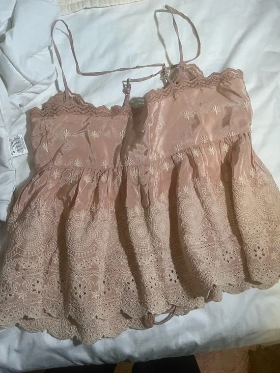 Free people babydoll  Rose Blush Lace Tassel Cami - Picture 4 of 4